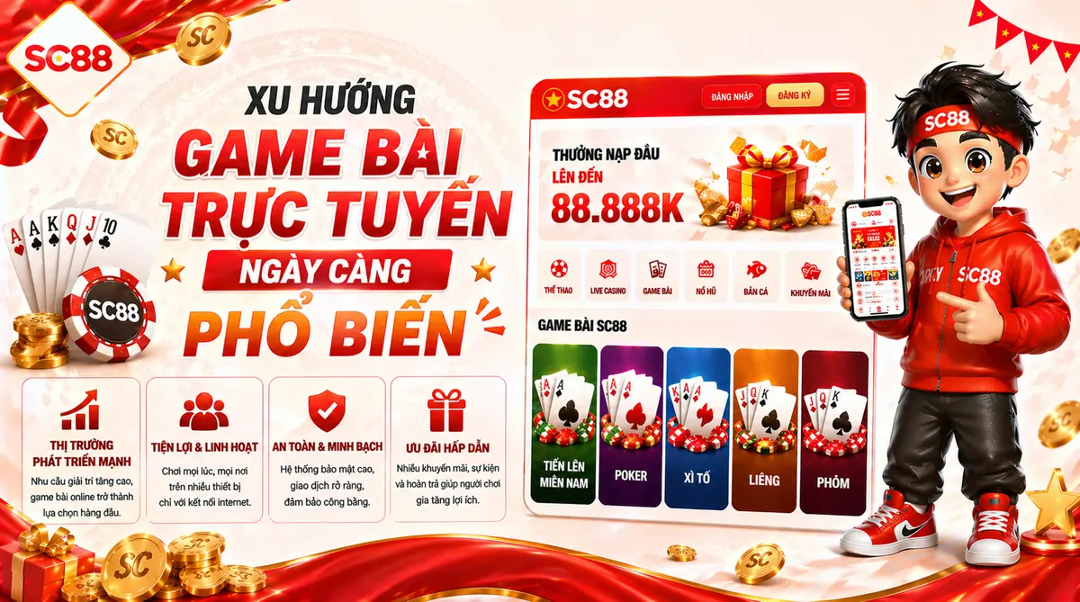 Xu hướng game bài trực tuyến ngày càng phổ biến